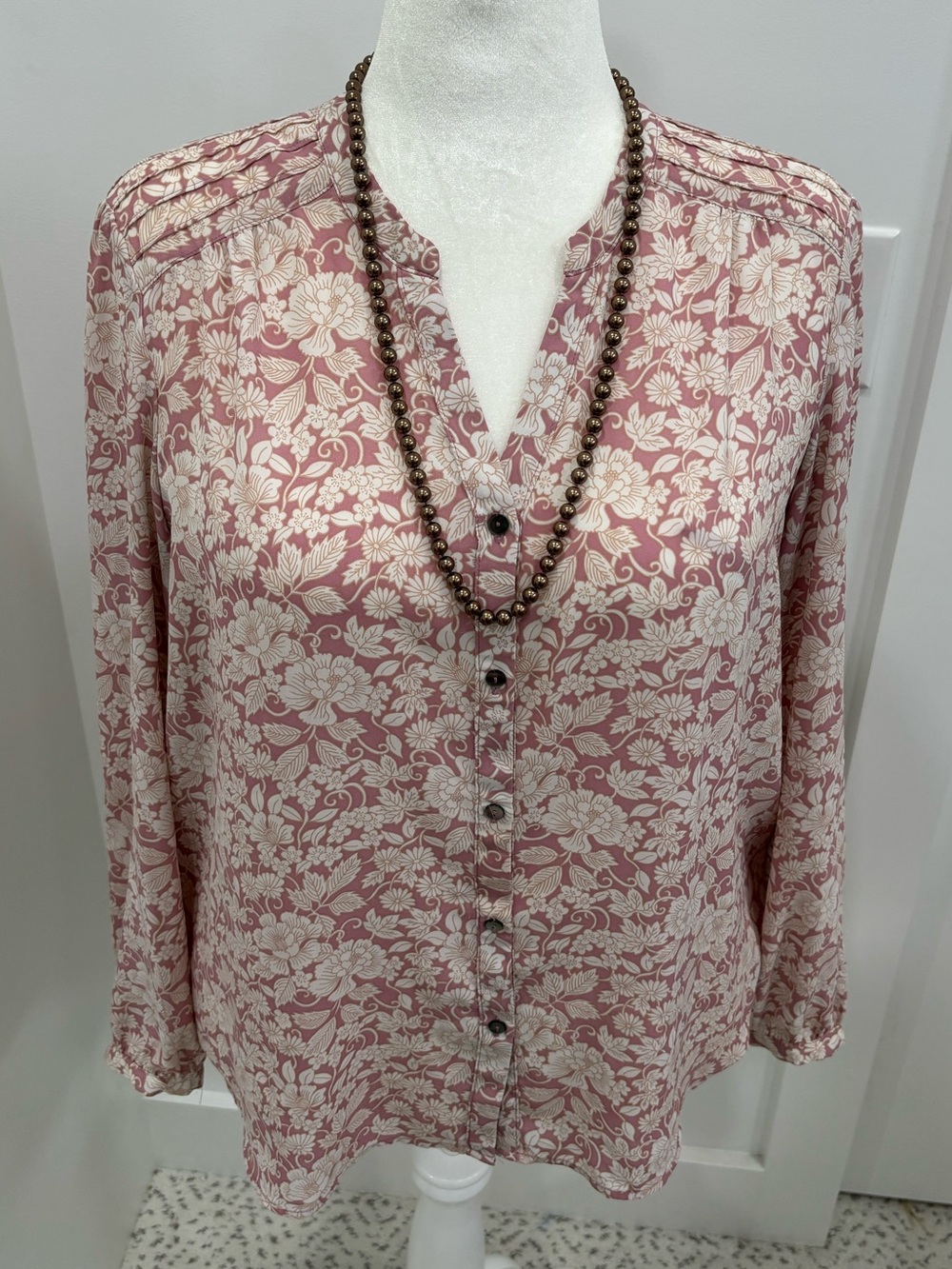 LC Lauren Conrad Floral Button-Down Blouse